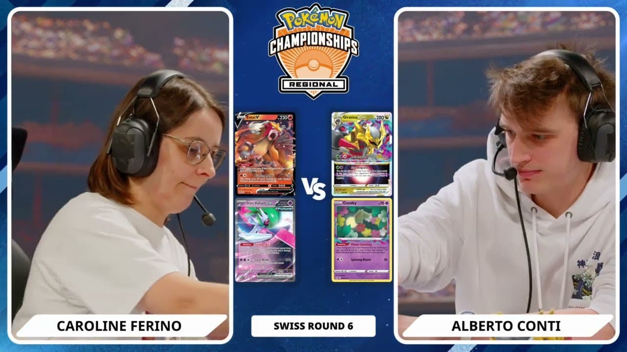 Clean match-start frame for Caroline Ferino versus Alberto Conti