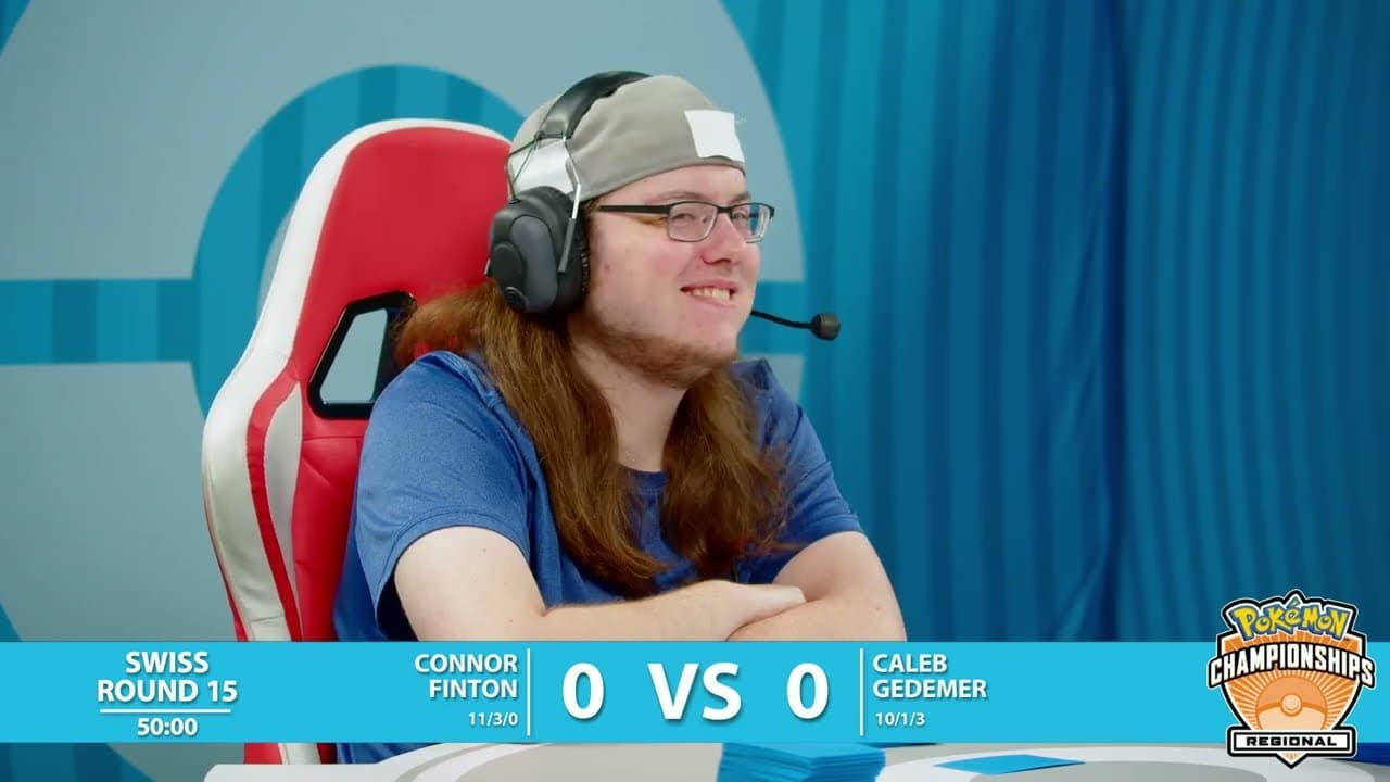 Clean match-start frame for Connor Finton versus Caleb Gedemer