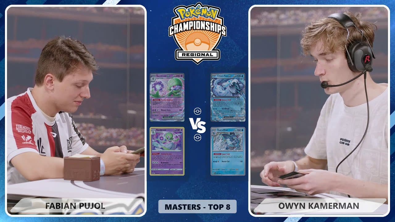 Clean match-start frame for Fabien Pujol versus Owyn Kamerman