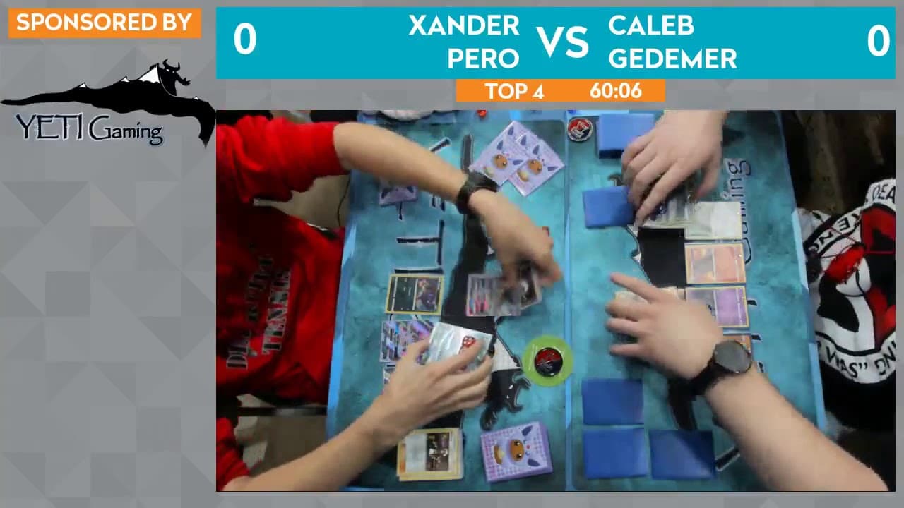 Clean match-start frame for Xander Pero versus Caleb Gedemer