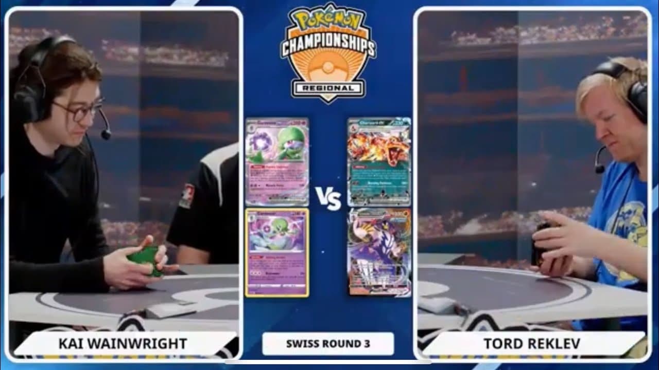 Clean match-start frame for Kai Wainwright versus Tord Reklev