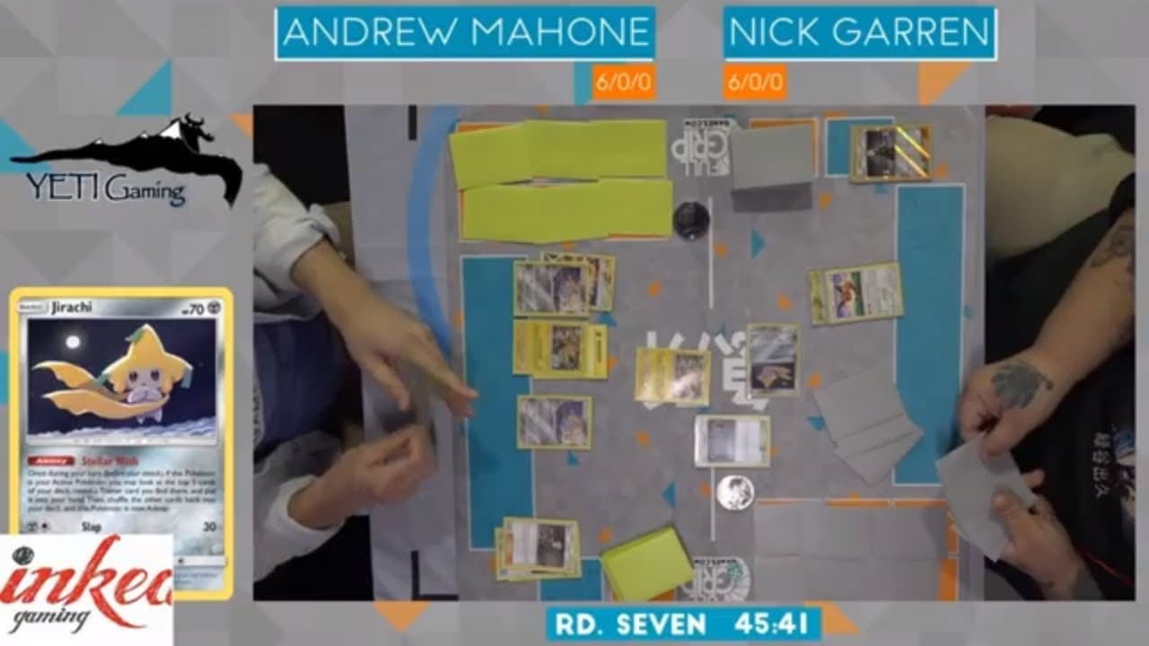 Clean match-start frame for Andrew Mahone versus Nick Garren