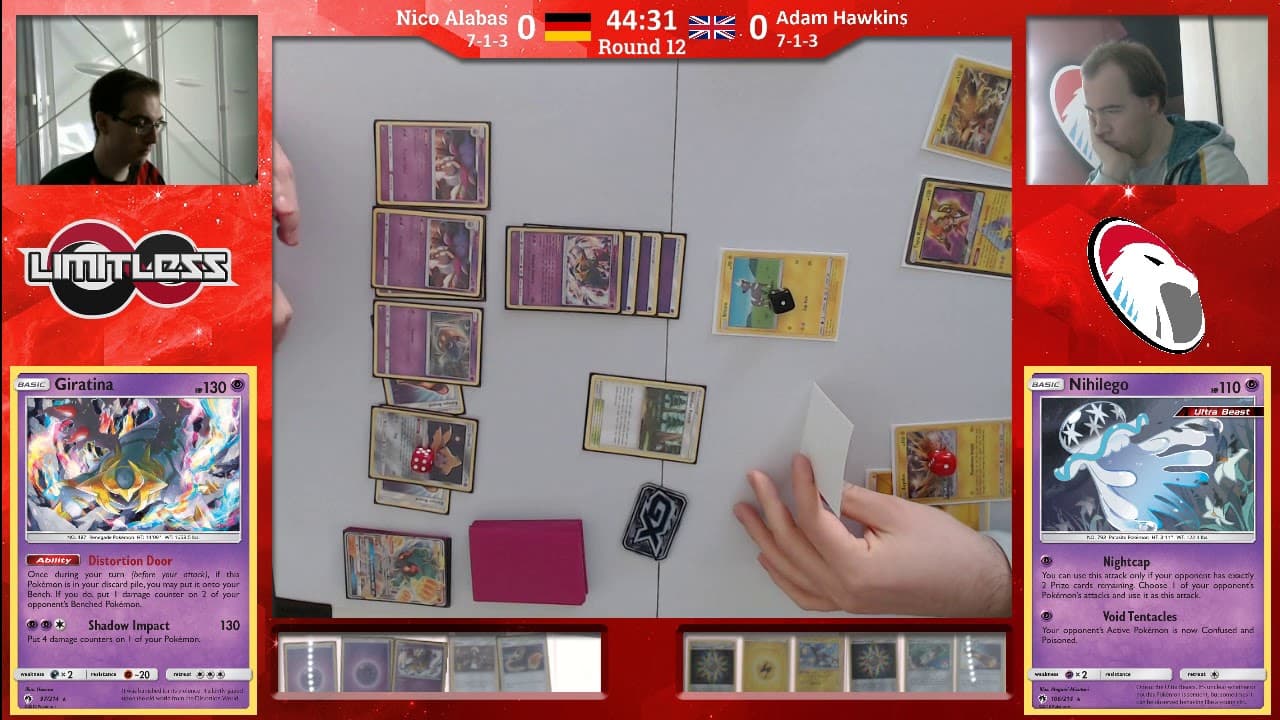 Clean match-start frame for Nico Alabas versus Adam Hawkins