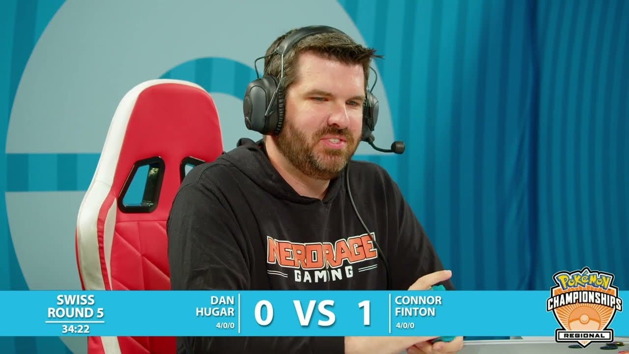 Clean match-start frame for Connor Finton versus Dan Hugar