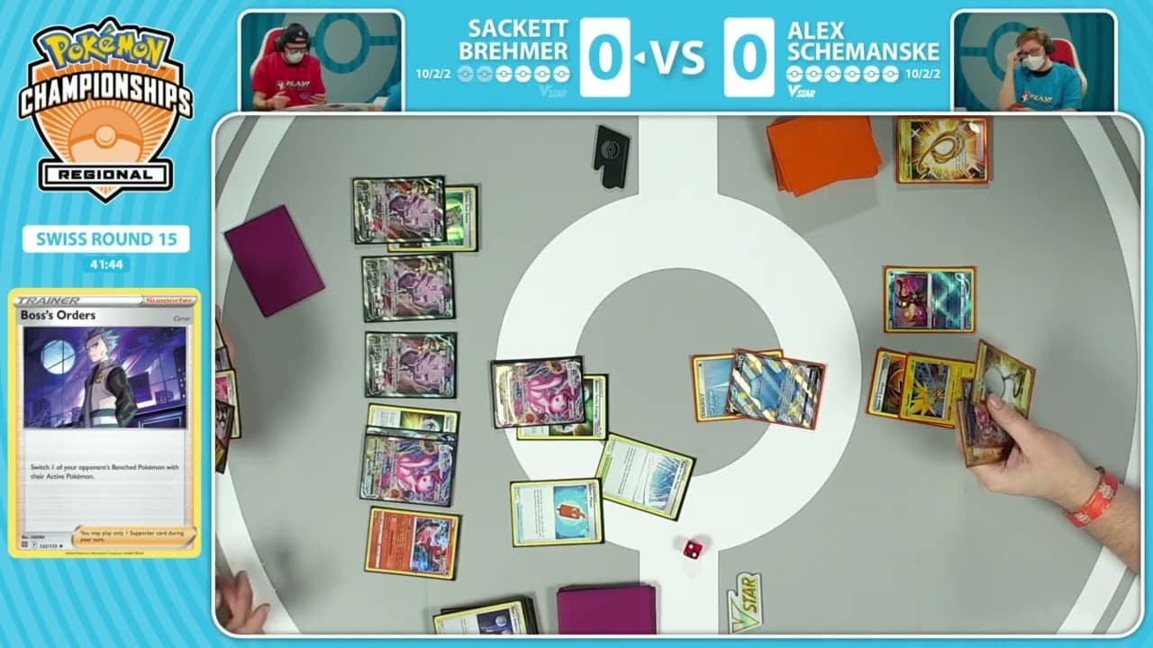 Clean match-start frame for Alex Schemanske versus Sackett Brehmer
