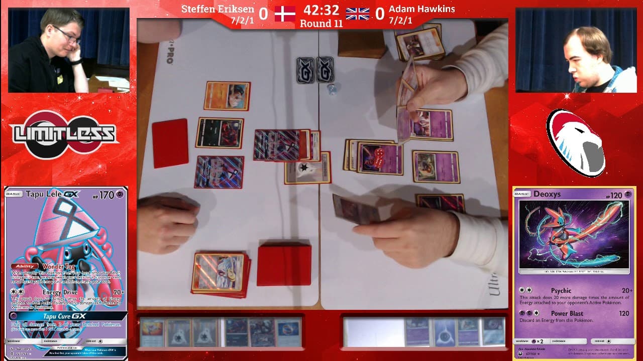 Clean match-start frame for Steffen Eriksen versus Adam Hawkins