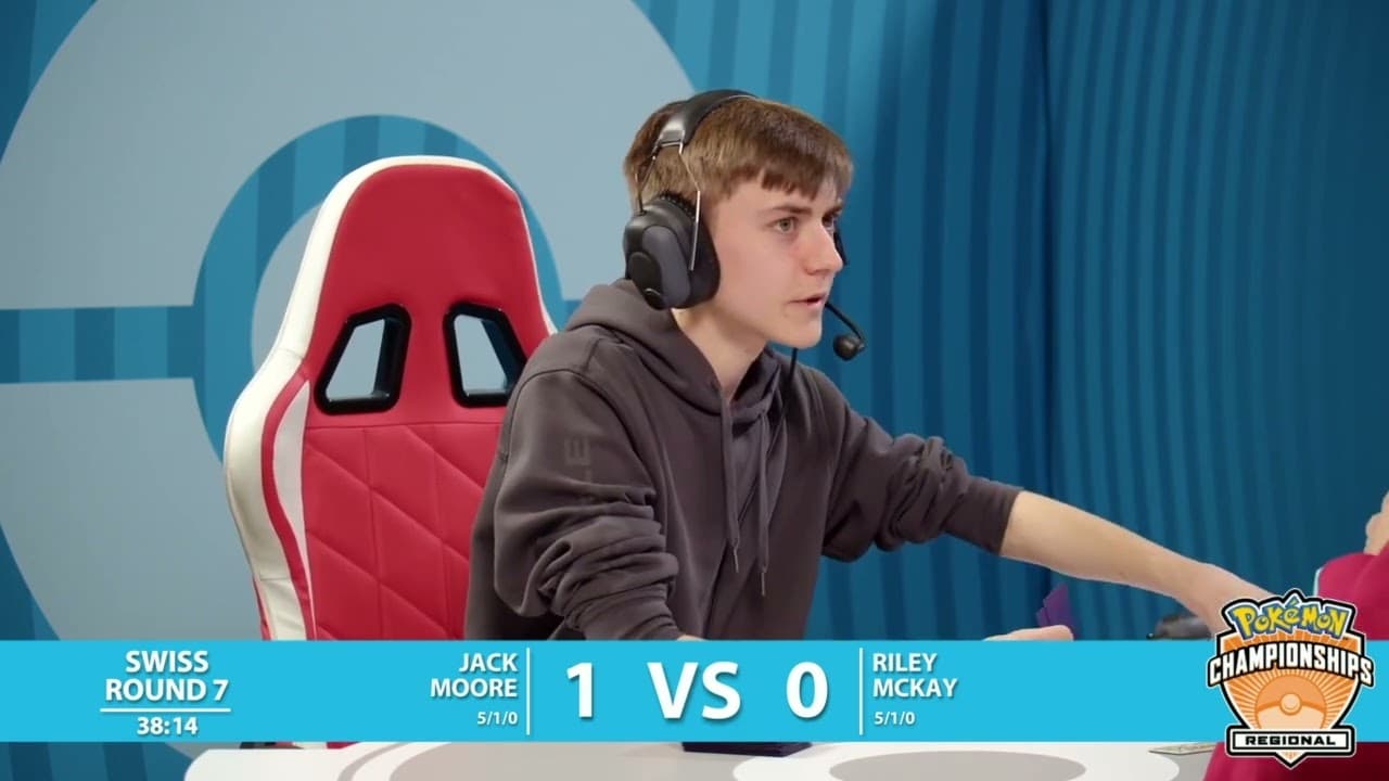 Clean match-start frame for Jack Moore versus Riley McKay