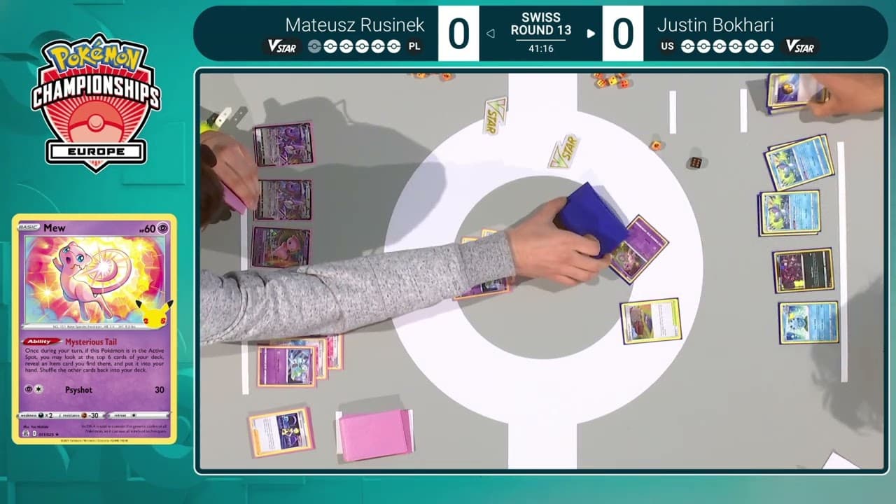 Clean match-start frame for Mateusz Rusinek versus Justin Bokhari