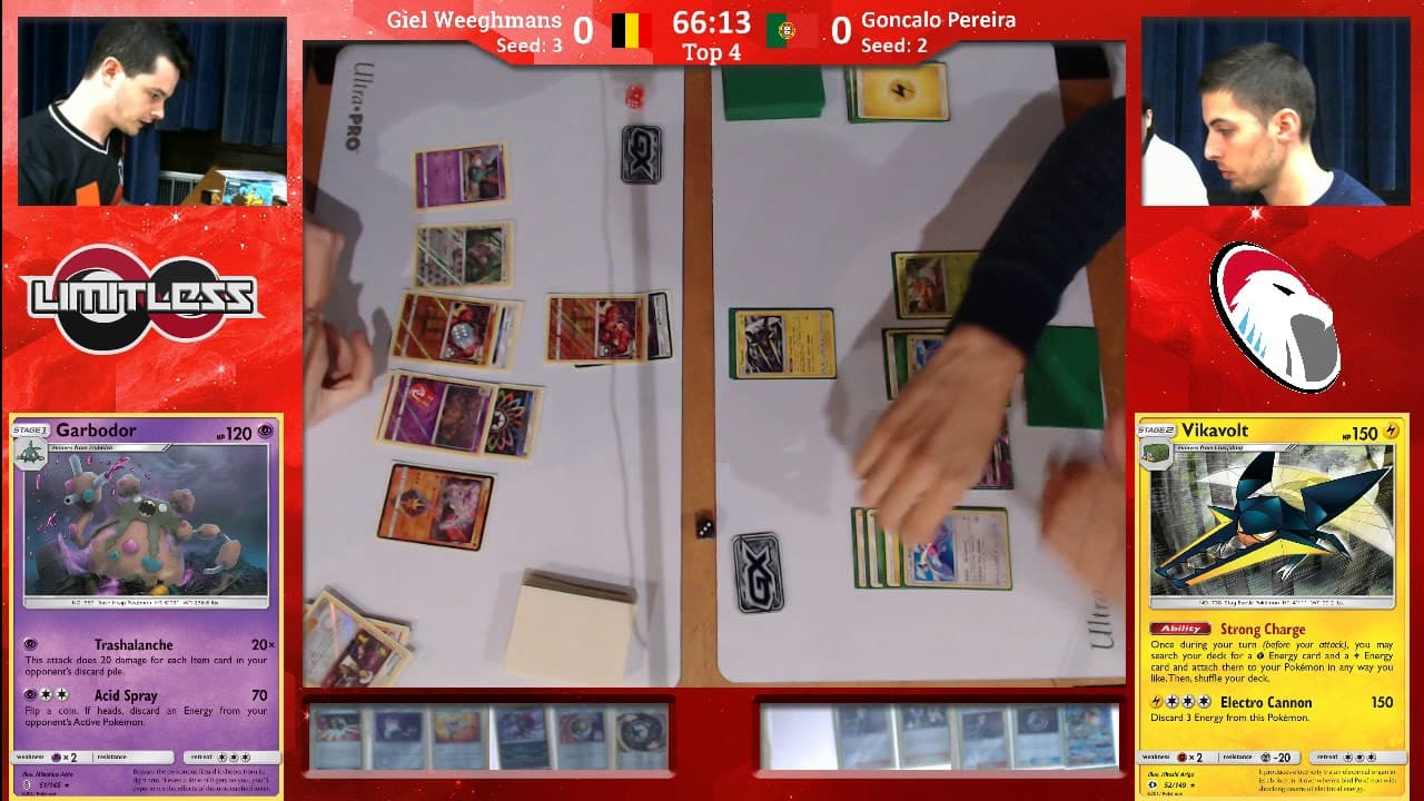 Clean match-start frame for Giel Weeghmans versus Goncalo Pereira