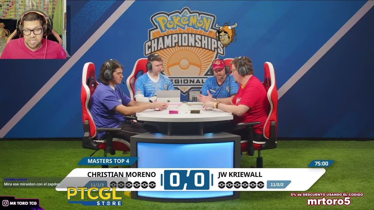 Clean match-start frame for Christian Moreno versus JW Kriewall