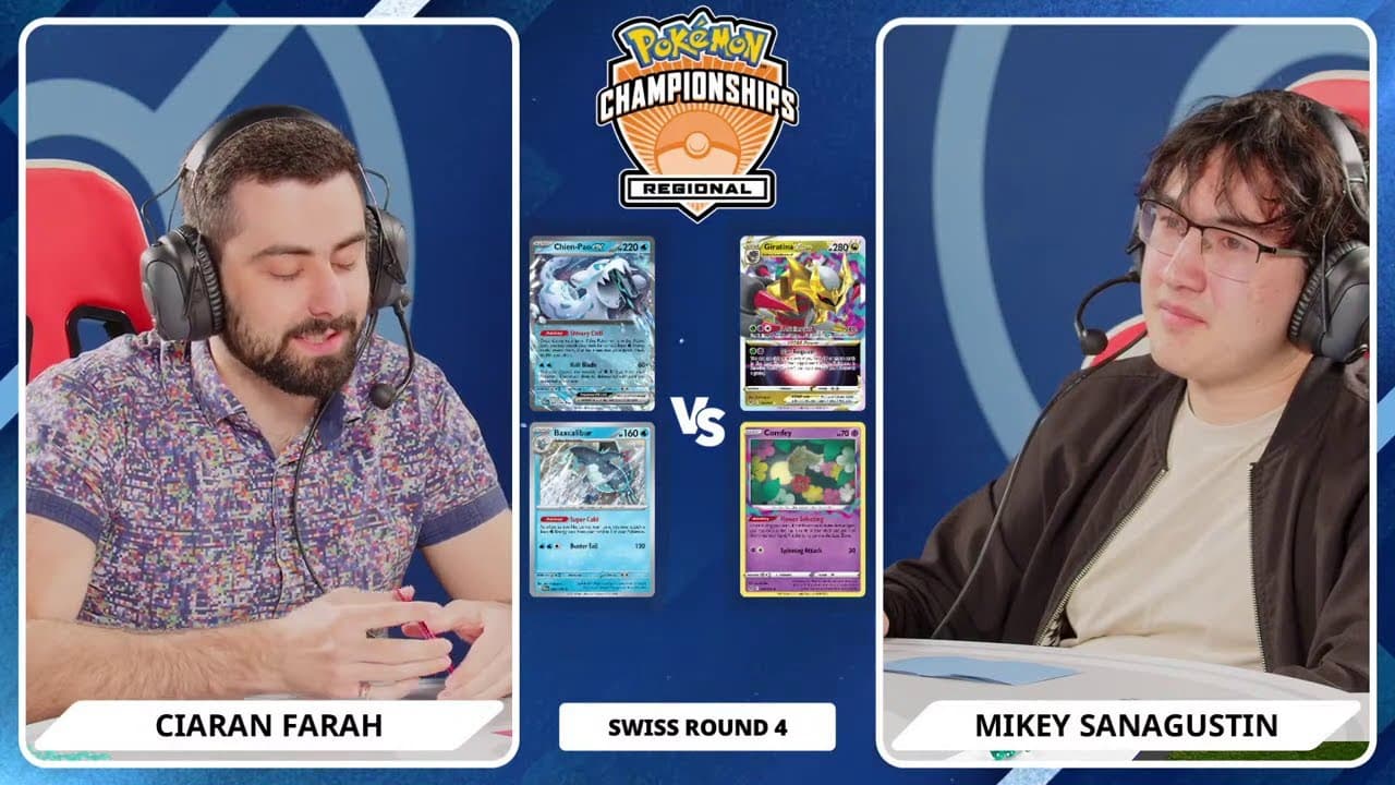 Clean match-start frame for Ciaran Farah versus Mikey Sanagustin