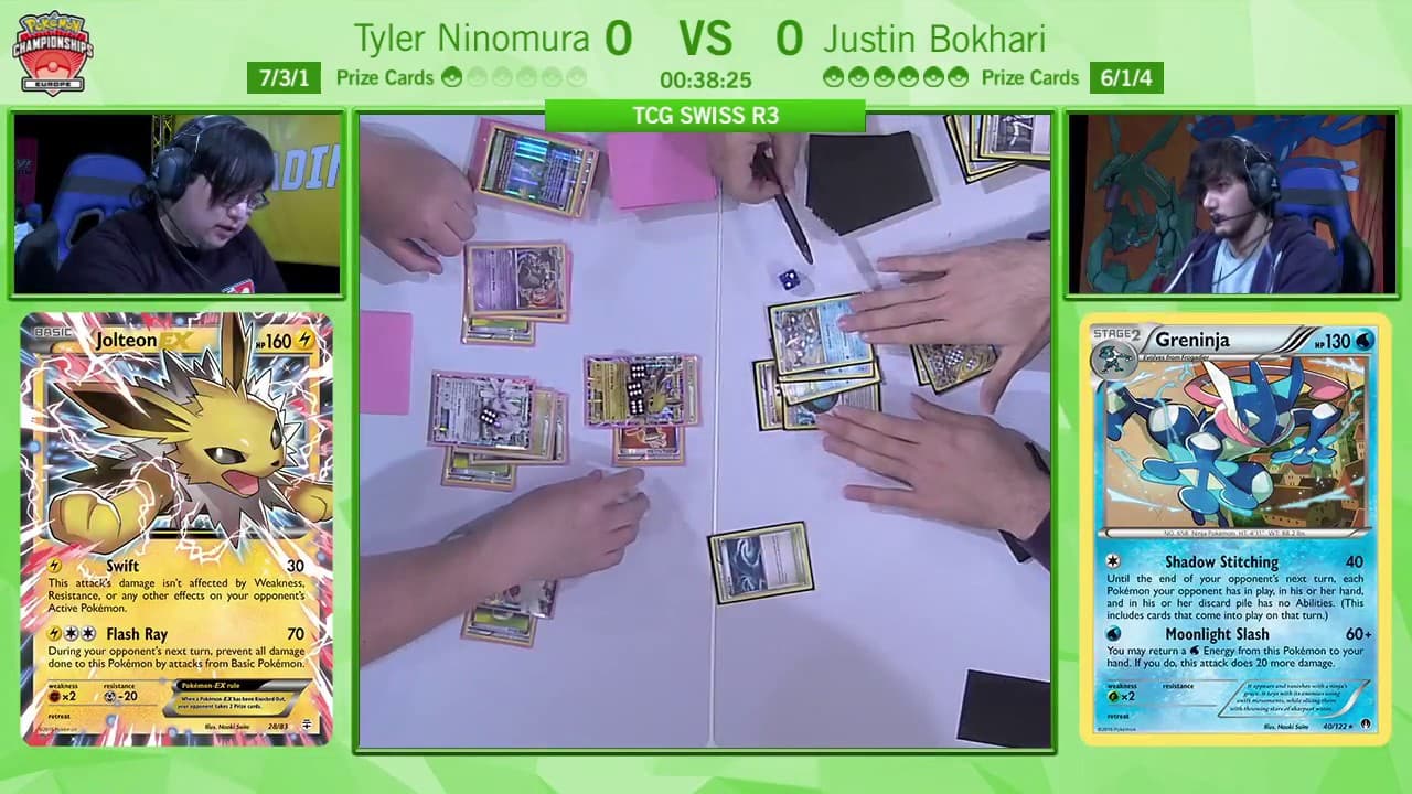 Clean match-start frame for Tyler Ninomura versus Justin Bokhari