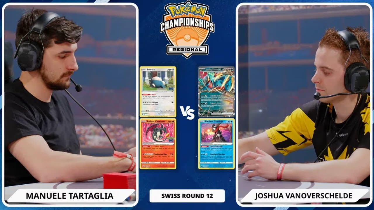 Clean match-start frame for Joshua Vanoverschelde versus Manuele Tartaglia
