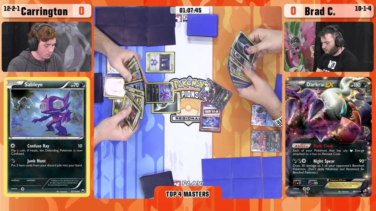 Clean match-start frame for Carington Huffman versus Brad Curcio