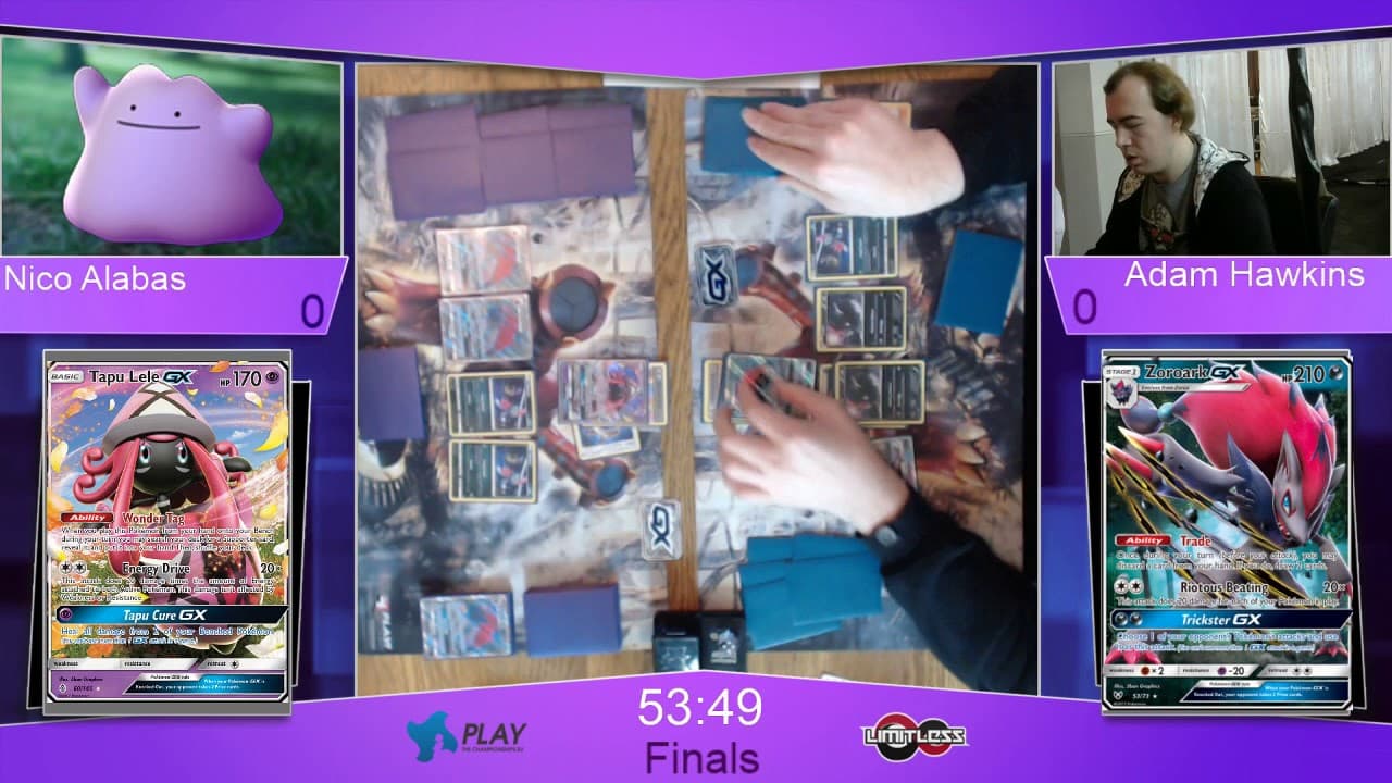 Clean match-start frame for Nico Alabas versus Adam Hawkins