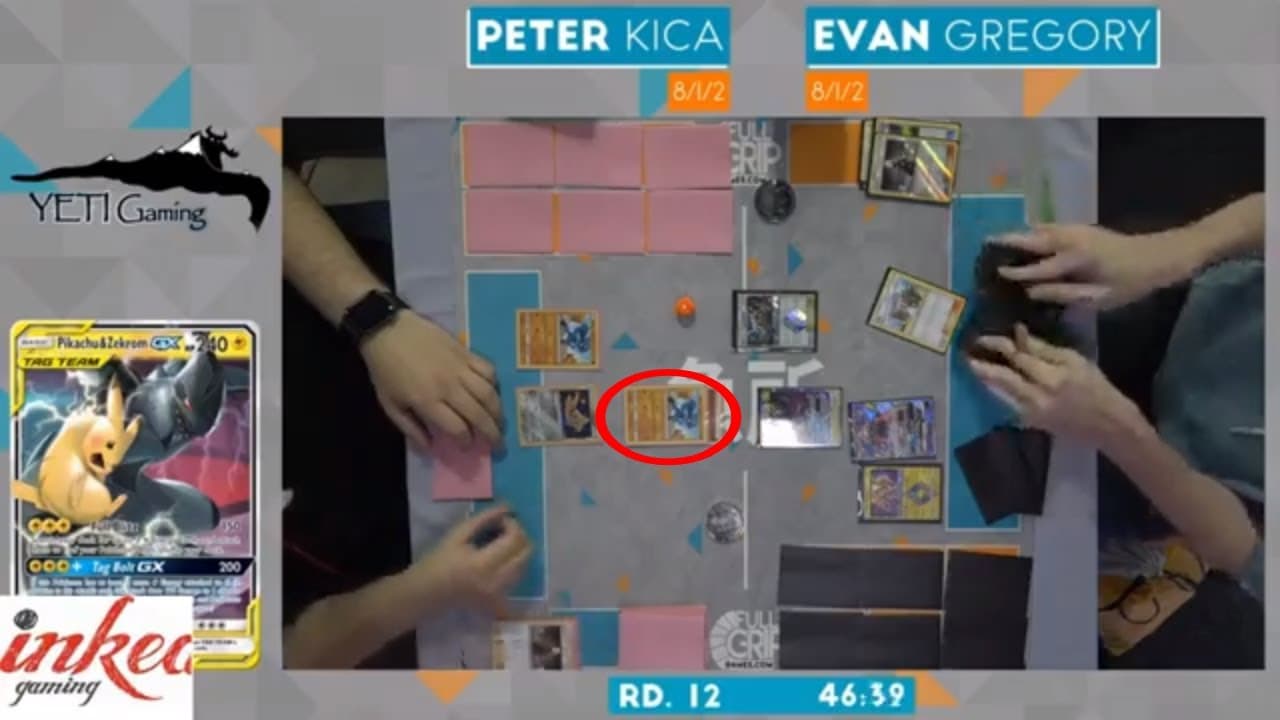Clean match-start frame for Peter Kica versus Evan Gregory