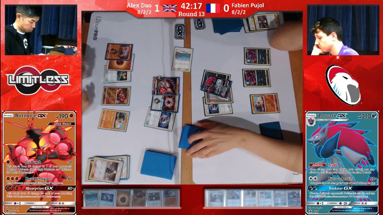 Clean match-start frame for Alex Dao versus Fabien Pujol
