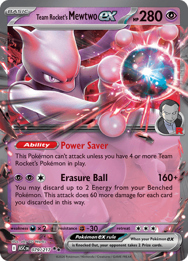 Team Rocket's Mewtwo ex, representing Rocket's Mewtwo