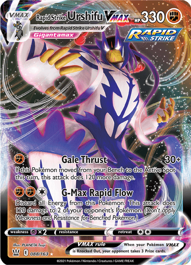 Rapid Strike Urshifu VMAX, representing Rapid Strike Urshifu VMAX