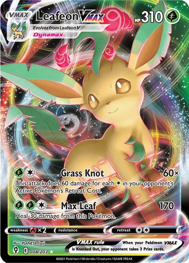 Leafeon VMAX, representing Leafeon