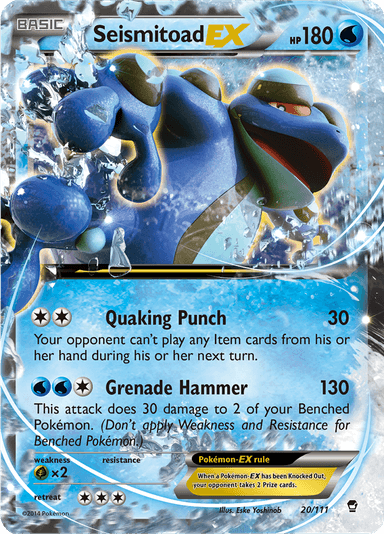 Seismitoad-EX, representing Seismitoad-EX