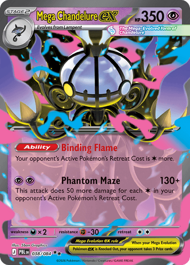 Mega Chandelure ex, representing Mega Chandelure