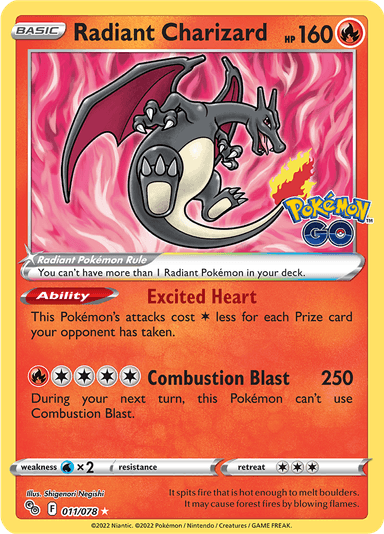 Radiant Charizard, representing Charizard Inteleon
