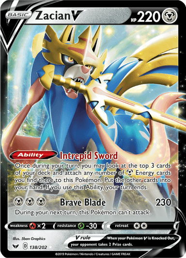 Zacian V, representing Zacian V