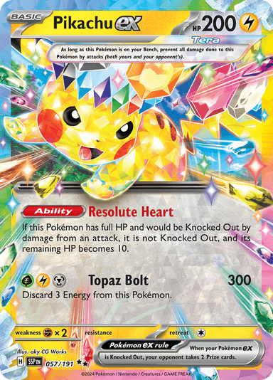 Pikachu ex, representing Pikachu ex