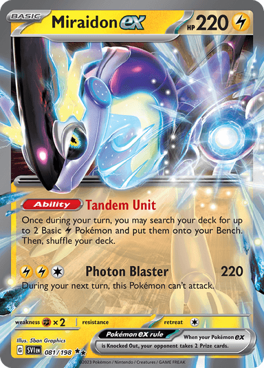 Miraidon ex, representing Miraidon ex