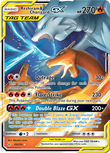 Reshiram & Charizard-GX, representing Reshiram & Charizard