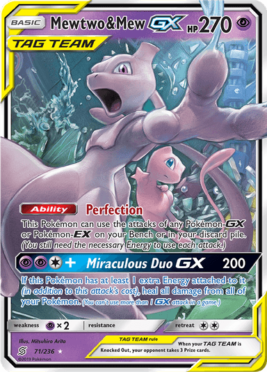 Mewtwo & Mew-GX, representing Mewtwo & Mew-GX