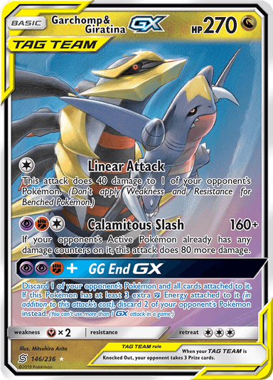 Garchomp & Giratina-GX, representing Garchomp & Giratina