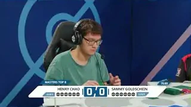 Clean match-start frame for Sammy Goldschein versus Henry Chao