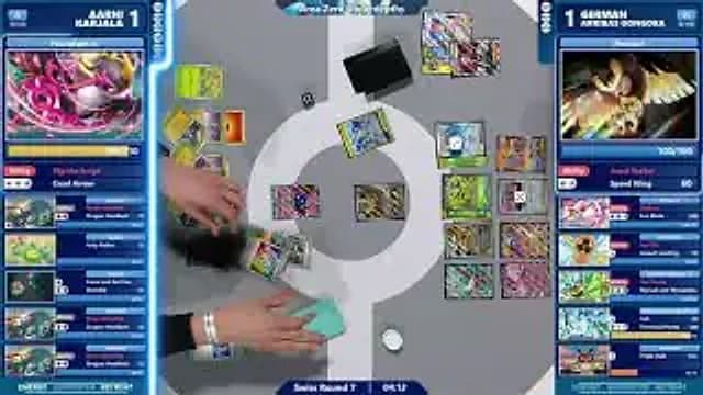 Clean match-start frame for Aarni Karjala versus German Arribas Gongora