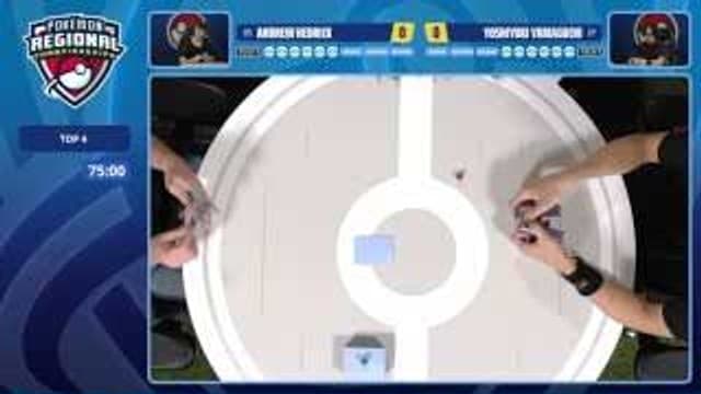 Clean match-start frame for Andrew Hedrick versus Yoshiyuki Yamaguchi