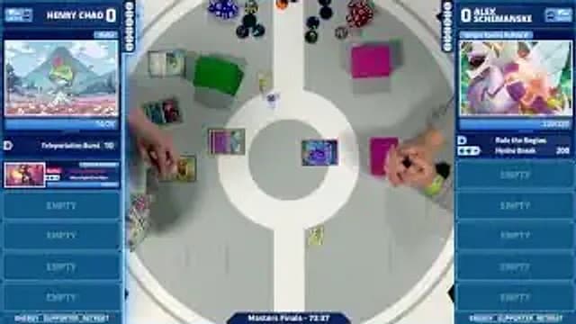 Clean match-start frame for Alex Schemanske versus Henry Chao