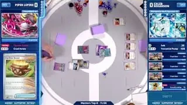 Clean match-start frame for Piper Lepine versus Caleb Rogerson