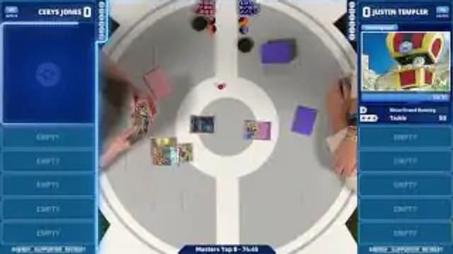 Clean match-start frame for Cerys Jones versus Justin Templer