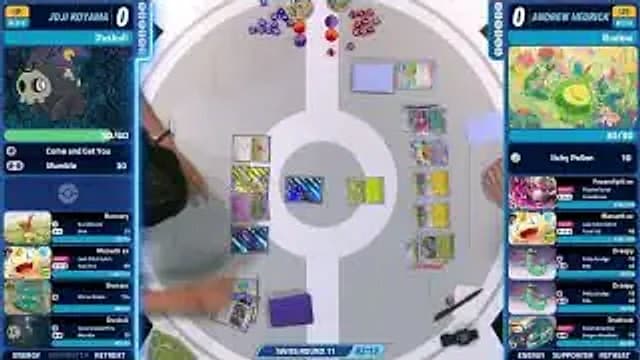 Clean match-start frame for Joji Koyama versus Andrew Hedrick