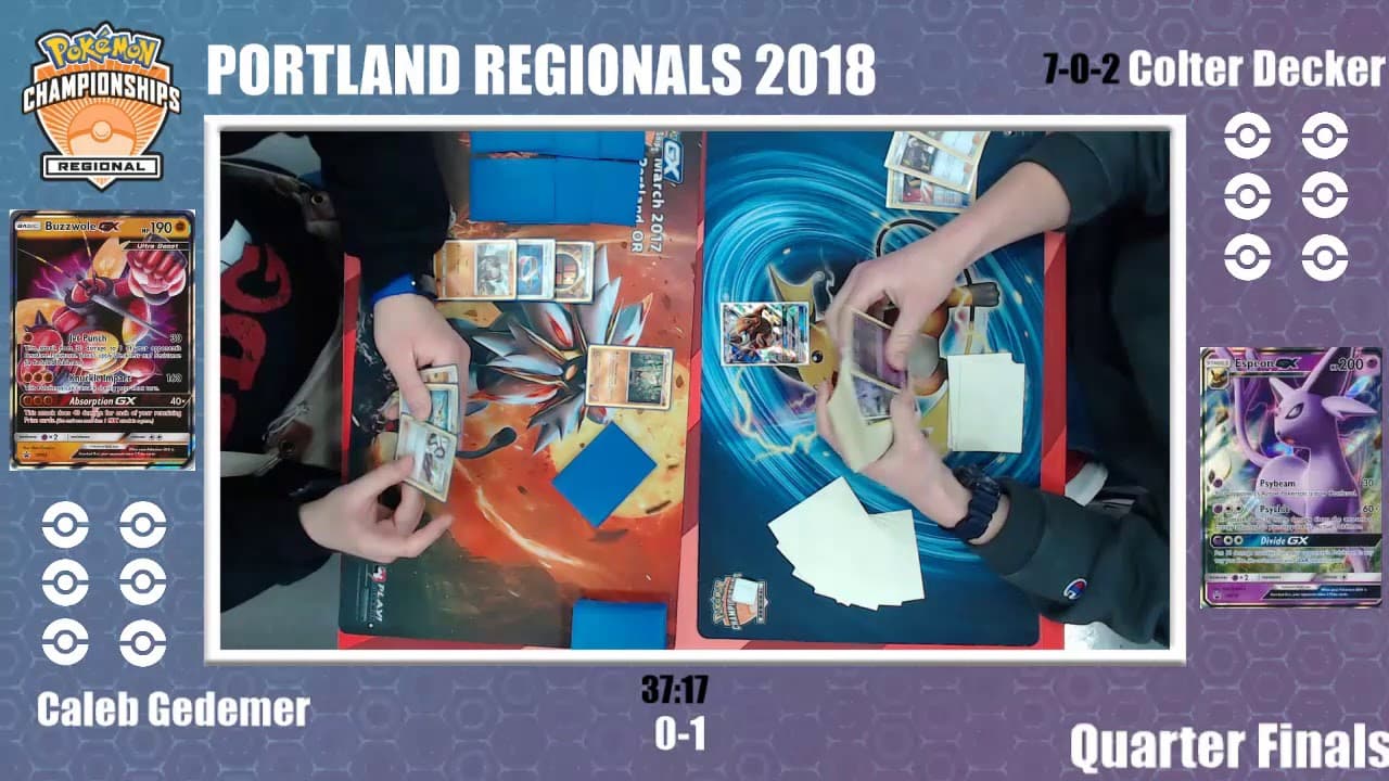Clean match-start frame for Caleb Gedemer versus Colter Decker