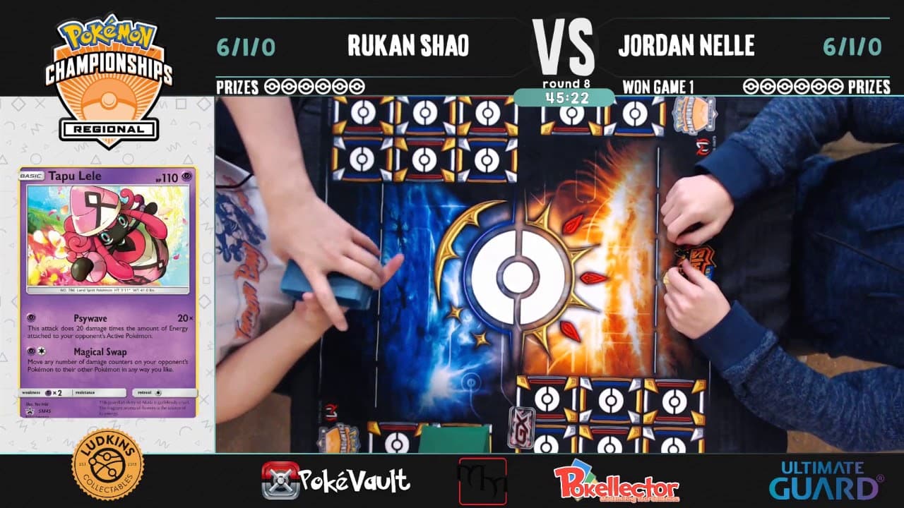 Clean match-start frame for Rukan Shao versus Jordan Nelle
