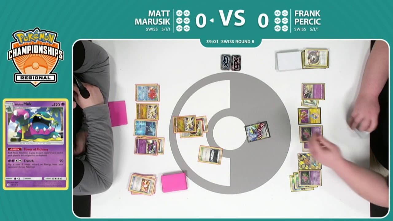 Clean match-start frame for Matt Marusik versus Frank Percic
