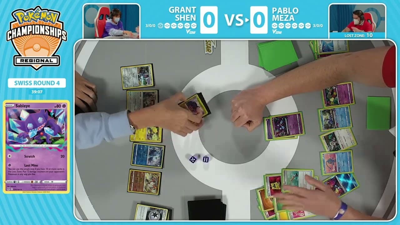 Clean match-start frame for Grant Shen versus Pablo Meza