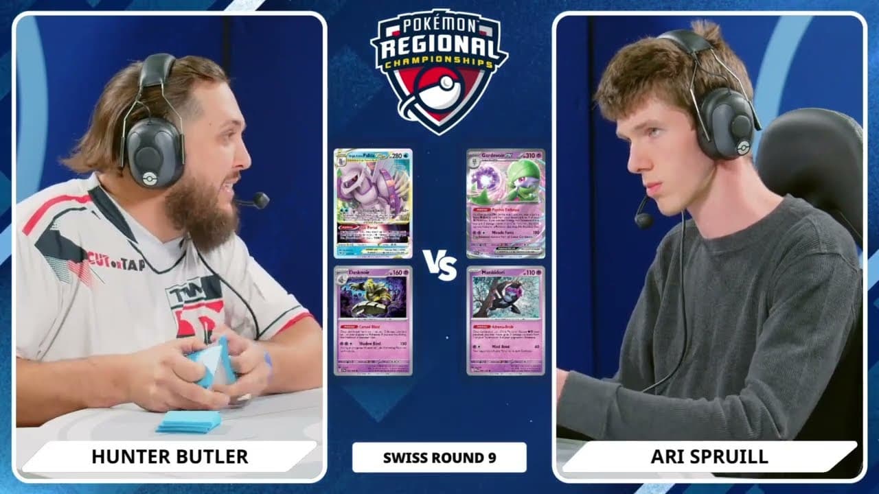 Clean match-start frame for Hunter Butler versus Ari Spruill