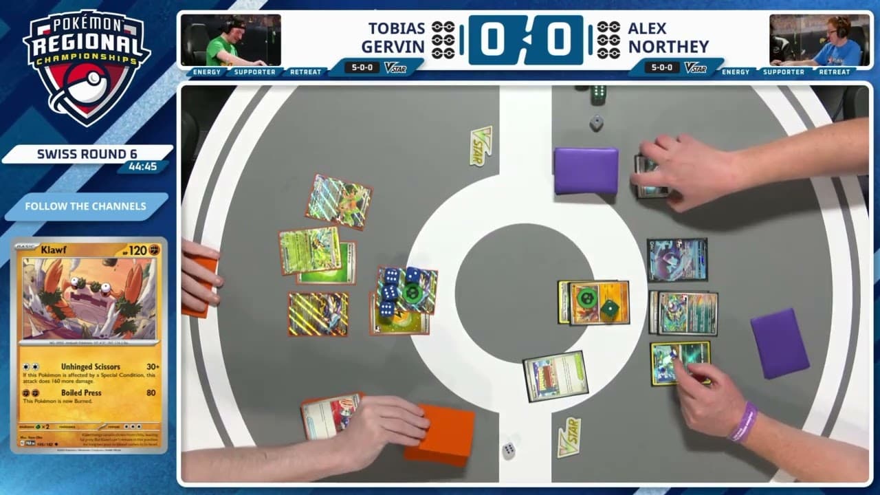 Clean match-start frame for Tobias Gervin versus Alex Northey