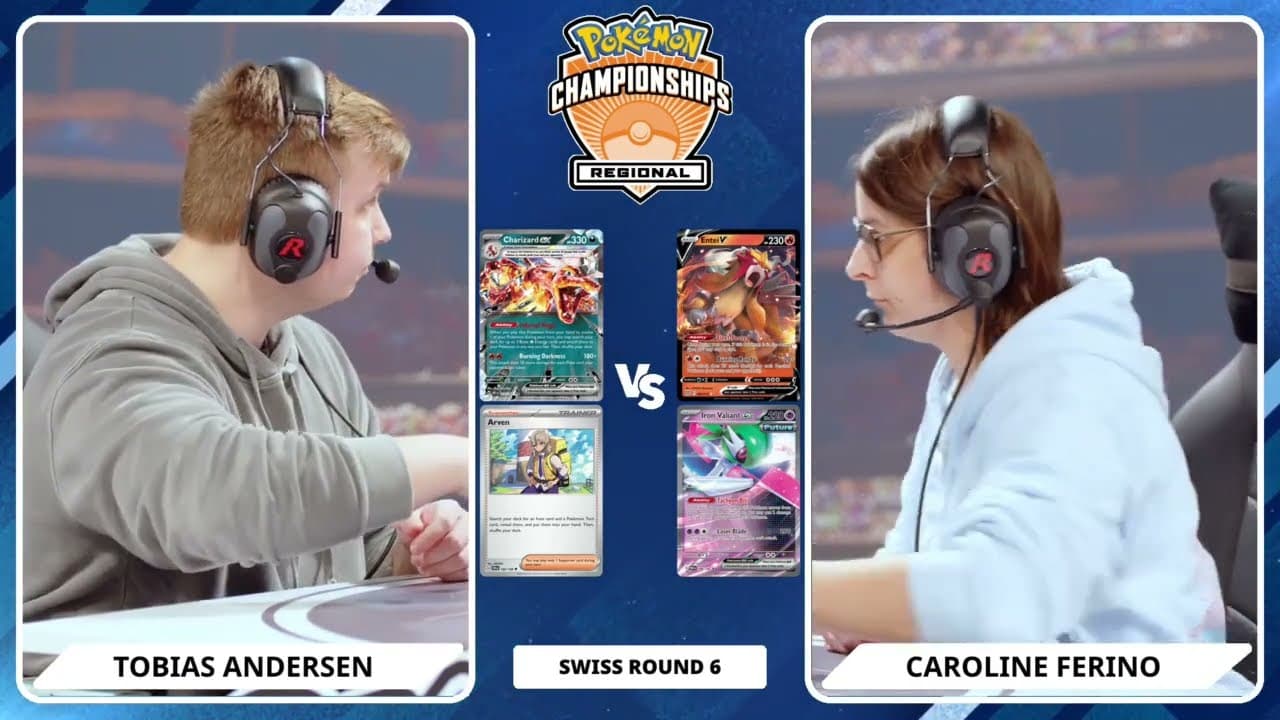 Clean match-start frame for Tobias Andersen versus Caroline Ferino