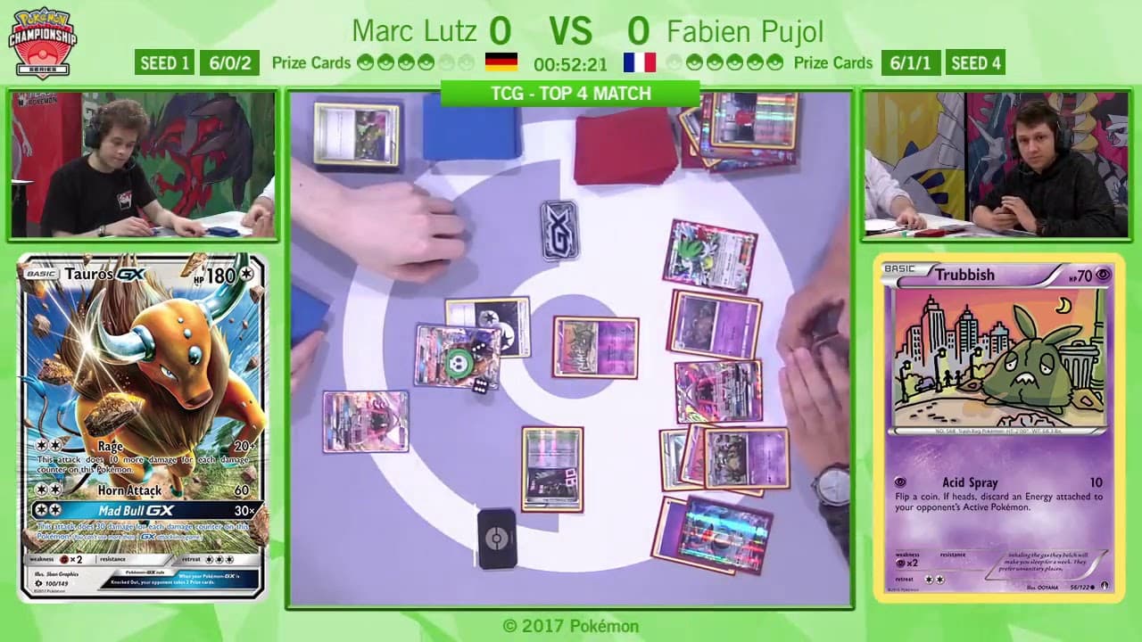 Clean match-start frame for Marc Lutz versus Fabien Pujol