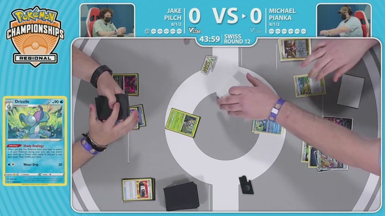 Clean match-start frame for Jake Pilch versus Michael Pianka