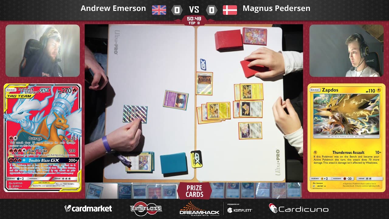 Clean match-start frame for Andrew Emerson versus Magnus Pedersen